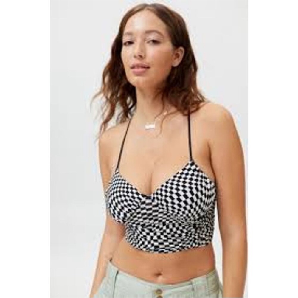 Urban outfitters Checkered Black and White Women's crop Top